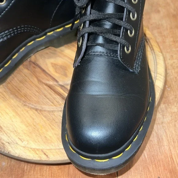 Dr Martens Vegan 1460 Black Combat Boots - Picture 3 of 8